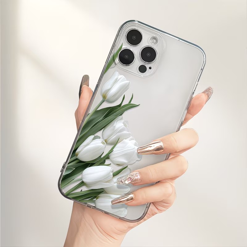 Apple Iphone 16 - Casing Ponsel Motif Tulip Untuk iPhone