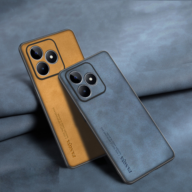 Realme Note 50 - Casing kulit Matte tahan guncangan untuk