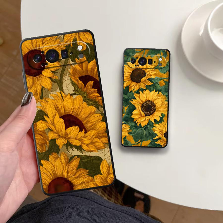 Google Pixel 9 Pro - Casing Penutup Ponsel Sunflower Sea Funda